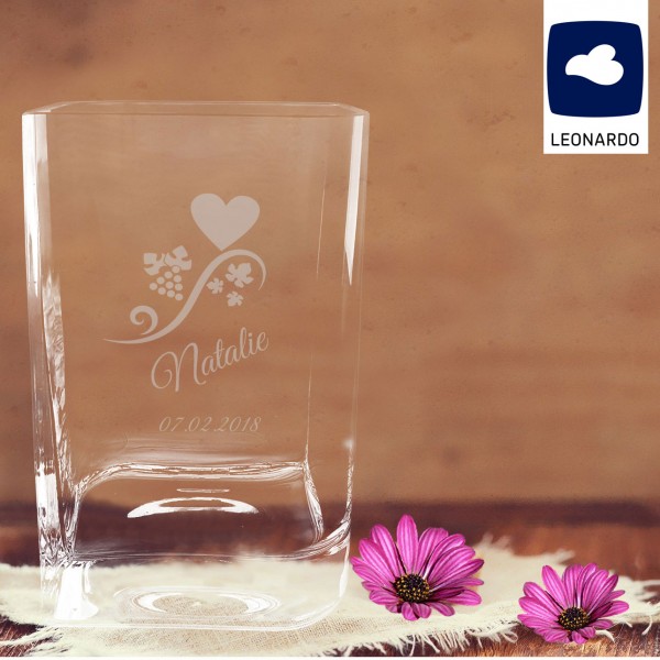 Personalisierte Vase mit Herz von Leonardo