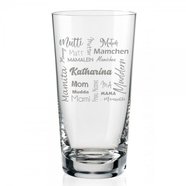 Modernes Longdrinkglas *Leonardo* mit Gravur zum Muttertag