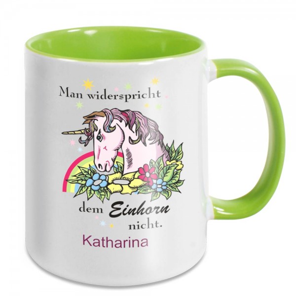 Einhorn Becher mit Spruch und Namen
