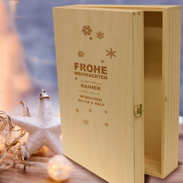 Geschenkverpackung Holz für Weihnachtsgeschenke 3er