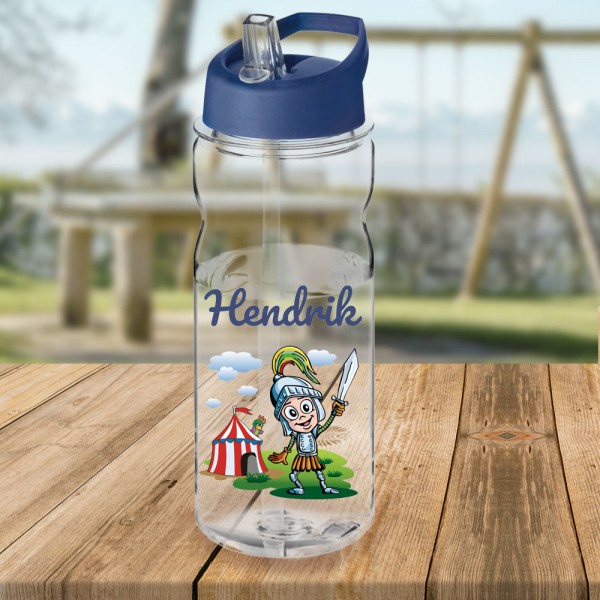 Trinkflasche für Jungs mit Ritter und Namen bedruckt