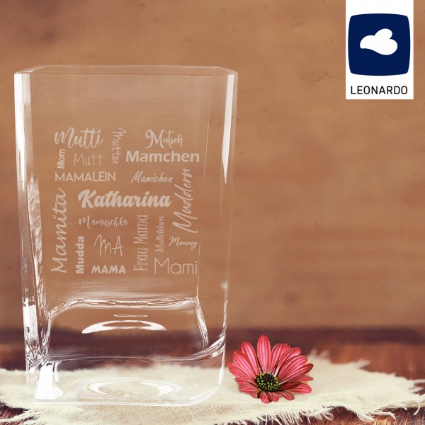 Blumenvase von Leonardo mit Gravur für Mutti