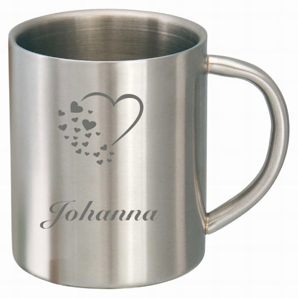 Edelstahltasse mit Gravur