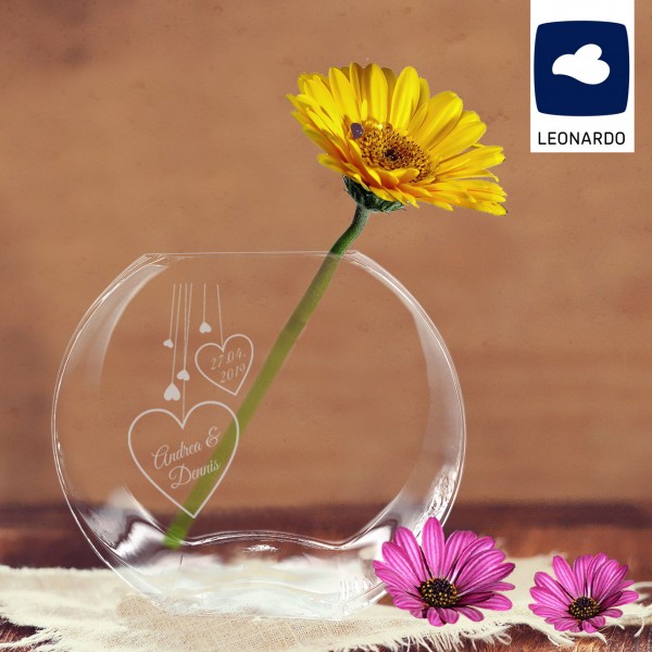 Leonardo Vase für Paare mit Wunschnamen und Datum graviert