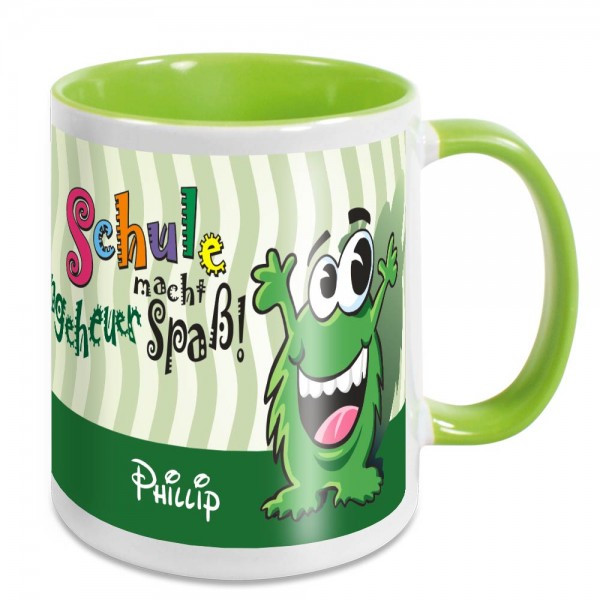 personalisierte Tasse zum Schulanfang