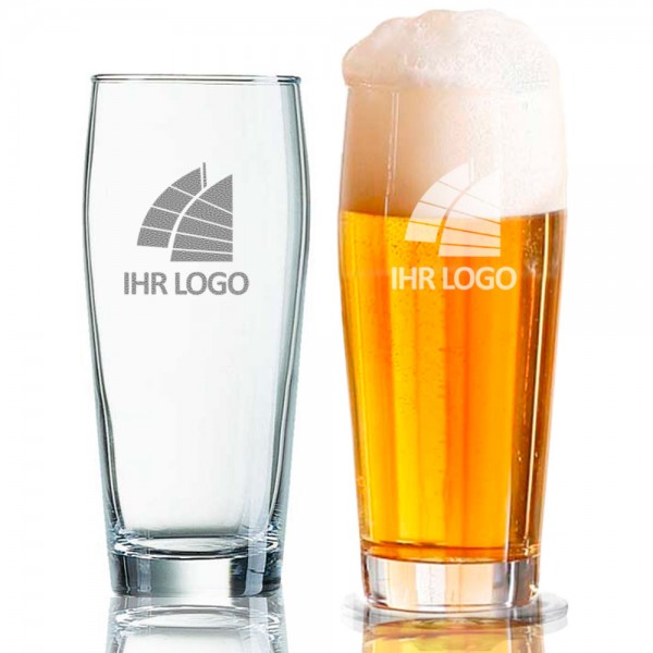 Bierbecher, Willi-Becher mit Logo Gravur