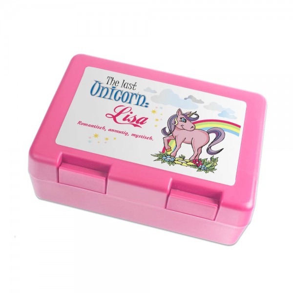 Unicorn Brotbox mit Spruch und Namen