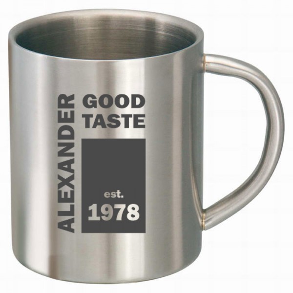 individuelle Edelstahl Tasse mit Namen