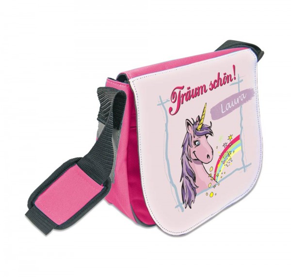 Einhorn-Kindergartentasche Träum schön mit Namen