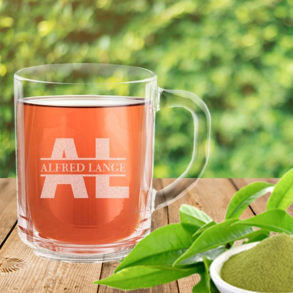 Glastasse mit personalisierter Gravur