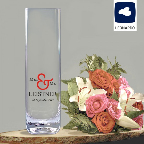 Blumenvase mit Ihrem persönlichem Wunschtext bedruckt