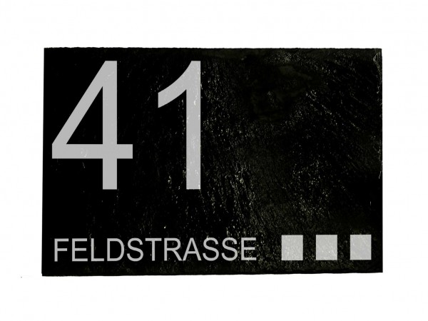Schiefertafel mit Hausnummern- Gravur