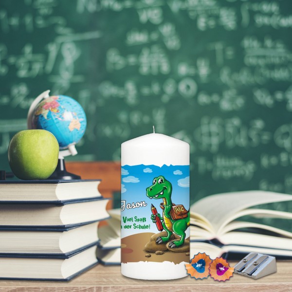 Individuell bedruckte Kerze zum Schulanfang / Einschulung mit Namen