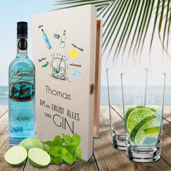 GIN Geschenkset - Am Ende ergibt alles einen Gin - personalisiert mit Namen
