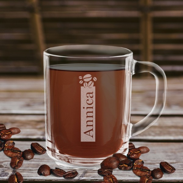 Graviertes Kaffeeglas von Leonardo mit Namen personalisiert