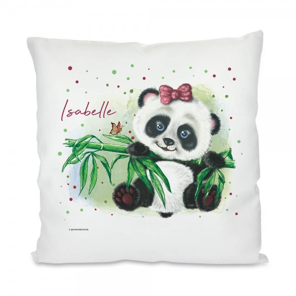 Panda Kissen als Geschenk mit Namen bedruckt