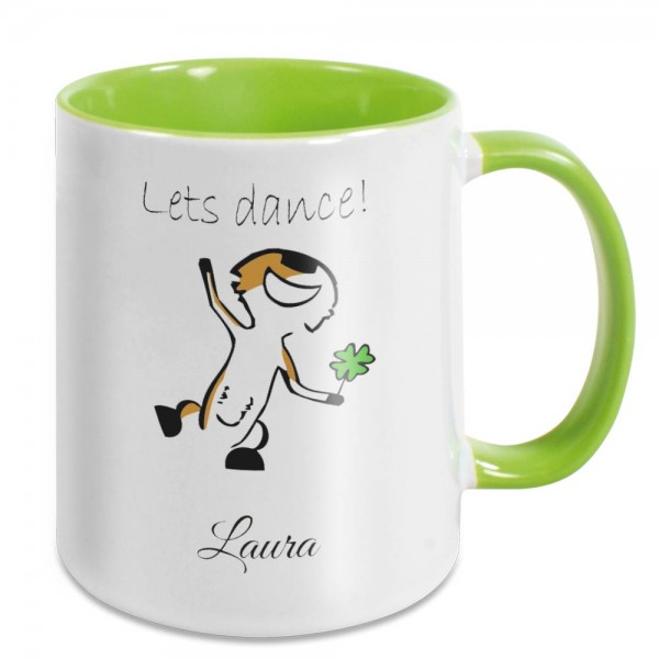 Witzig bedruckte Tasse mit Namen individualisiert