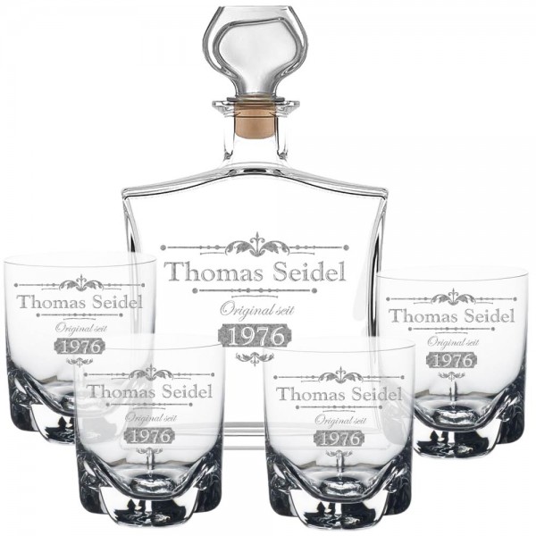 Whisky Set graviert mit Karaffe und Gläsern 5-teilig