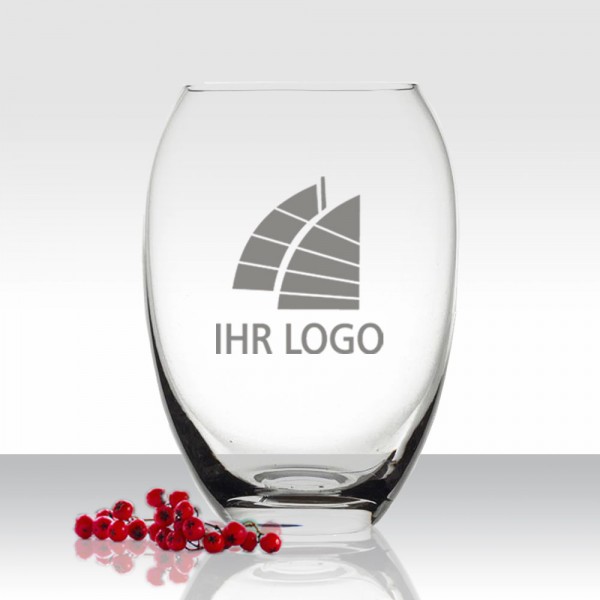 Blumen Vase mit Logo gravieren