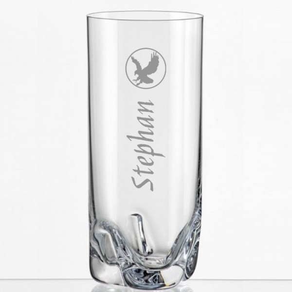 Trinkglas mit Gravur- Adler