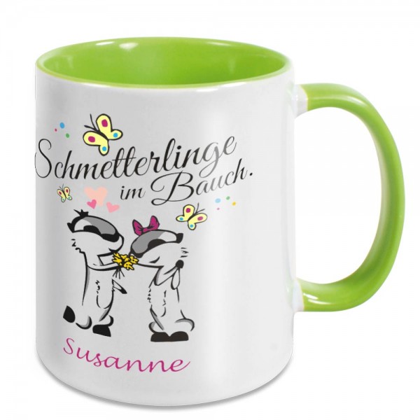 Kaffee-Tasse für Verliebte mit Namen bedruckt