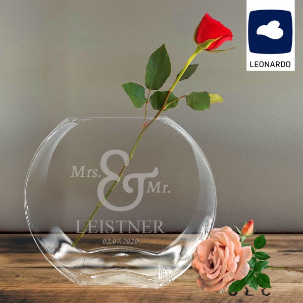 Mr. & Mrs. - gravierte Vase von Leonardo zur Hochzeit