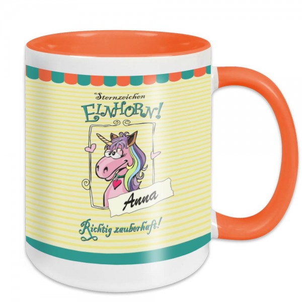 Einhorn Kaffee- oder Teetasse mit Namen