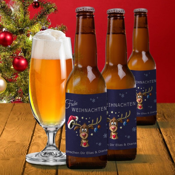 Eigenes Bieretikett zu Weihnachten bedruckt
