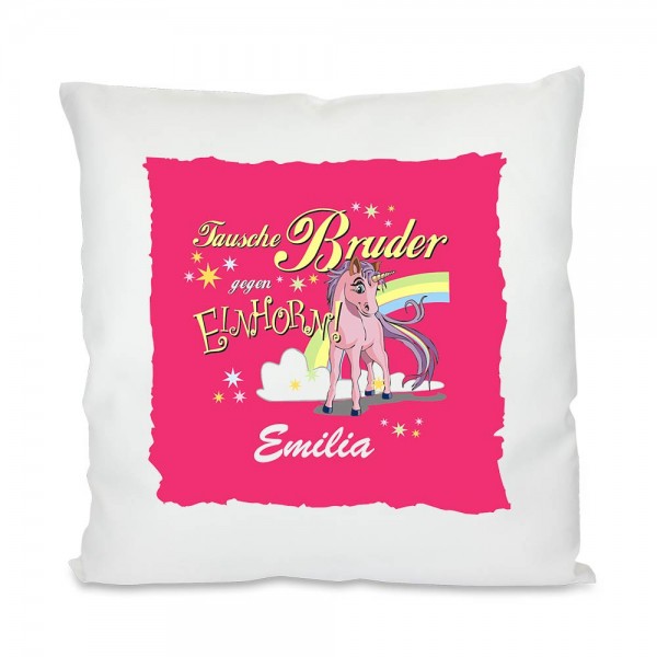 Einhorn Kissen Tausche Bruder als Geschenk