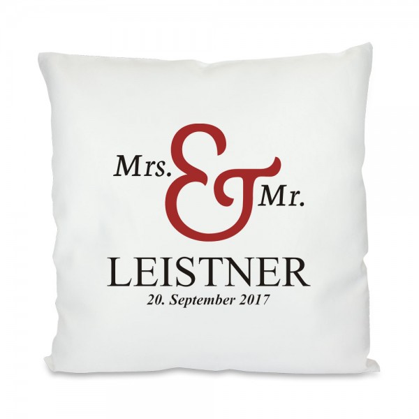 Kissen zur Hochzeit mit Namen
