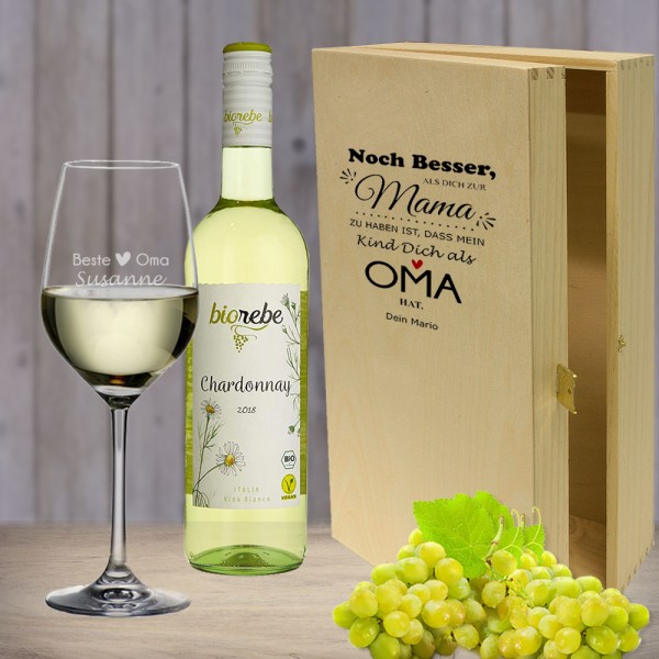*Noch besser als* Weißwein Geschenkset für die liebste Oma