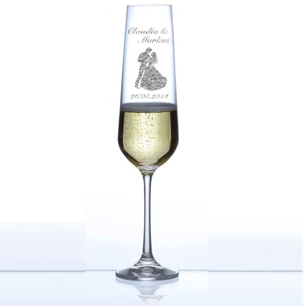 Sektglas gravieren - Liebe