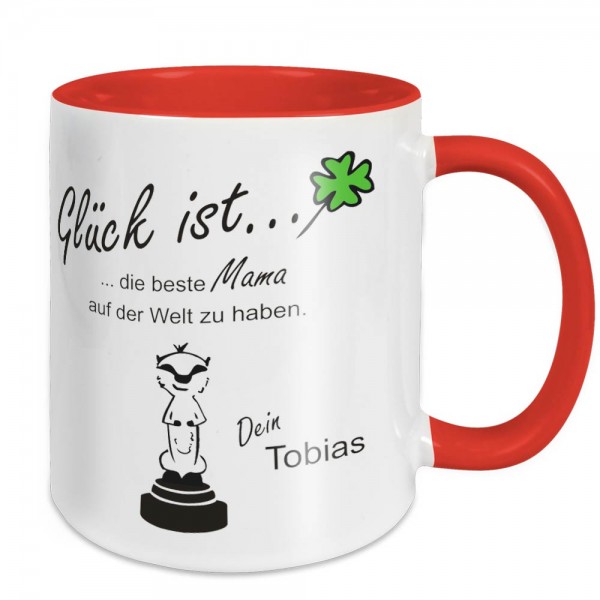 Tasse Glück ist... mit Namen bedruckt