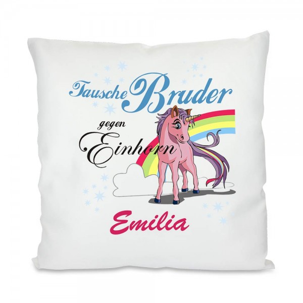 Persönliches Einhorn-Kissen mit Spruch und Namen