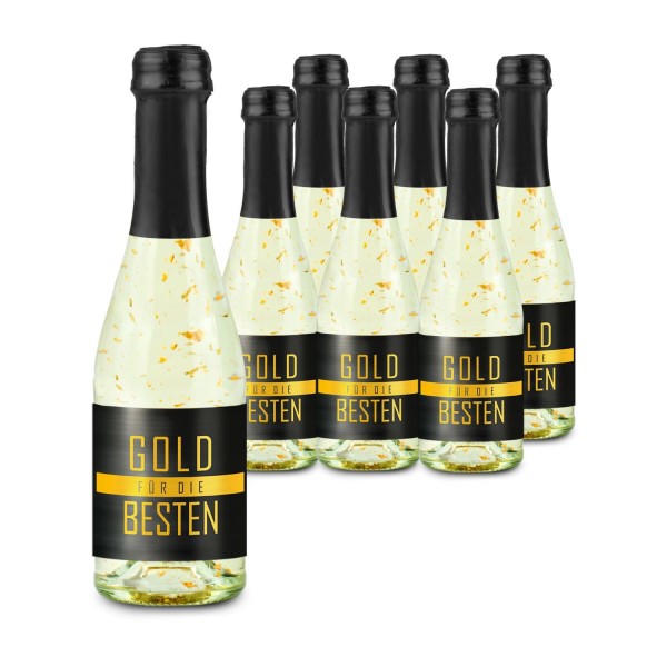 Sektflasche „Gold für die Besten“ Piccolo 6er Set