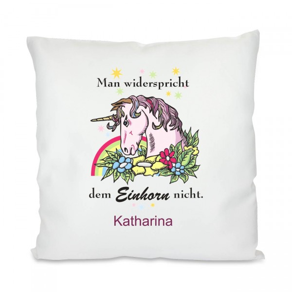 Unicorn Kissen mit Deinem Namen