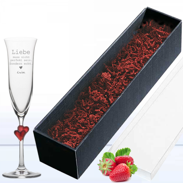 graviertes Sektglas in Geschenkverpackung