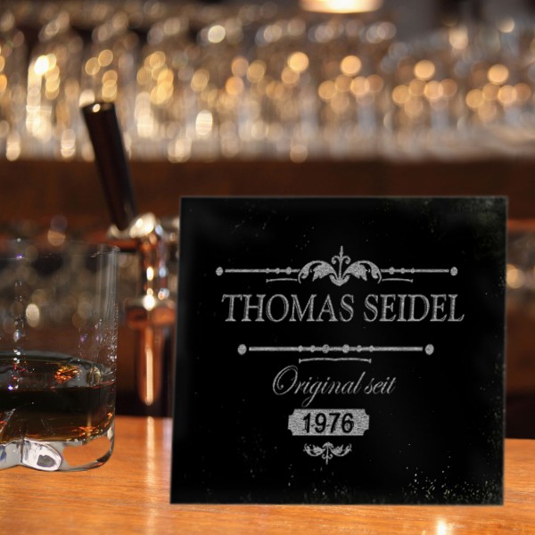Schiefer Untersetzer mit Whiskymotiv