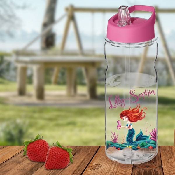 Trinkflasche Meerjungfrau 0,65 l für Mädchen mit Name