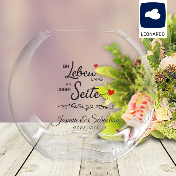Blumenvase "Ein Leben lang..." bedruckt mit euren Namen