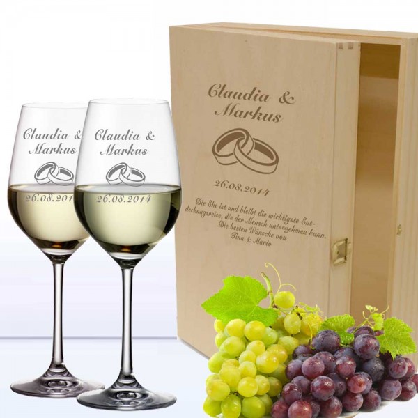 Wein Geschenkset Hochzeit Weißwein