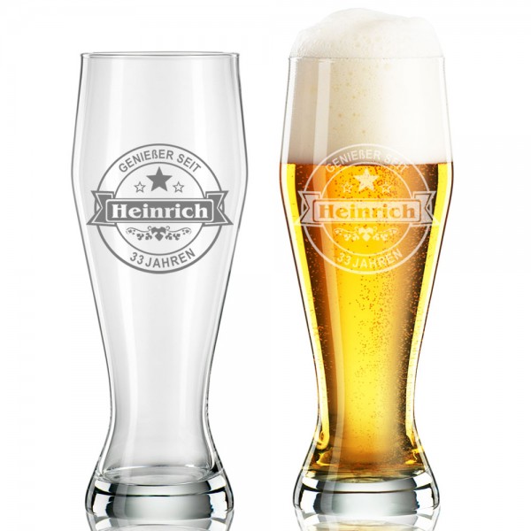 individuelles Weizenbierglas 500 ml HEINRICH I.