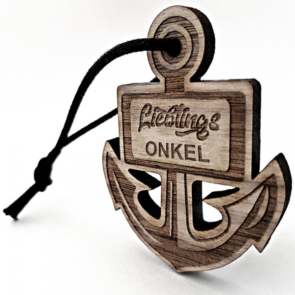 personalisierter Holz Schlüsselanhänger Lieblingsmensch für den Onkel