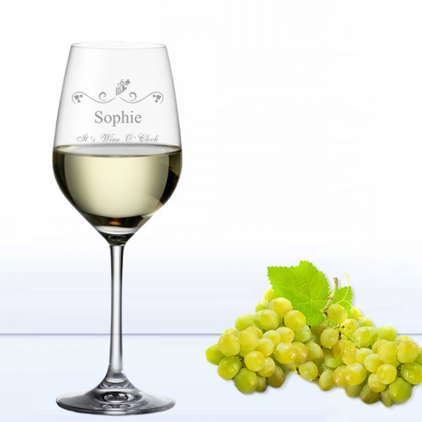 Weißweinglas WINE O CLOCK mit graviertem Namen