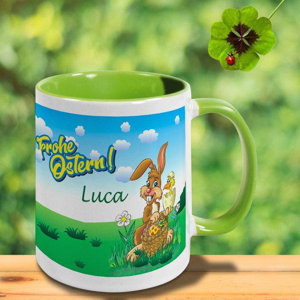 Tasse Ostern mit Namen und optional mit Haribo Goldbären