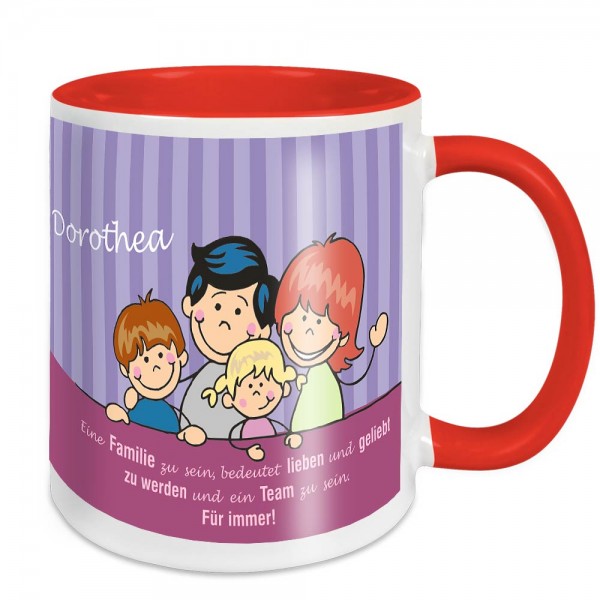 Familien-Tasse mit Namen bedruckt