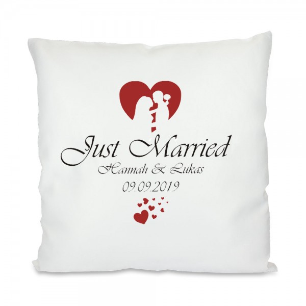 Kissen mit Namen zur Hochzeit "Just Married"