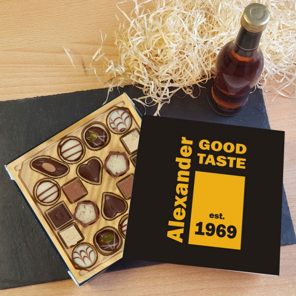 Pralinen von Lindt mit personalisierter bedruckter Banderole