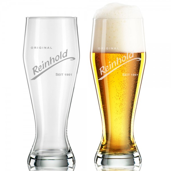 Persönliches Weizenbierglas mit Namensgravur