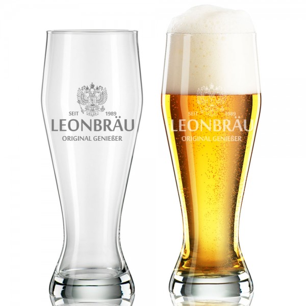 Weizenbierglas graviert 550 ml LEON